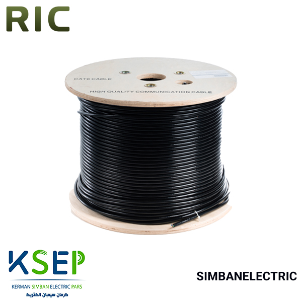 کابل شبکه CAT6 SFTP OUTDOOR  برند RIC رفسنجان تک روکش طول 500 متر