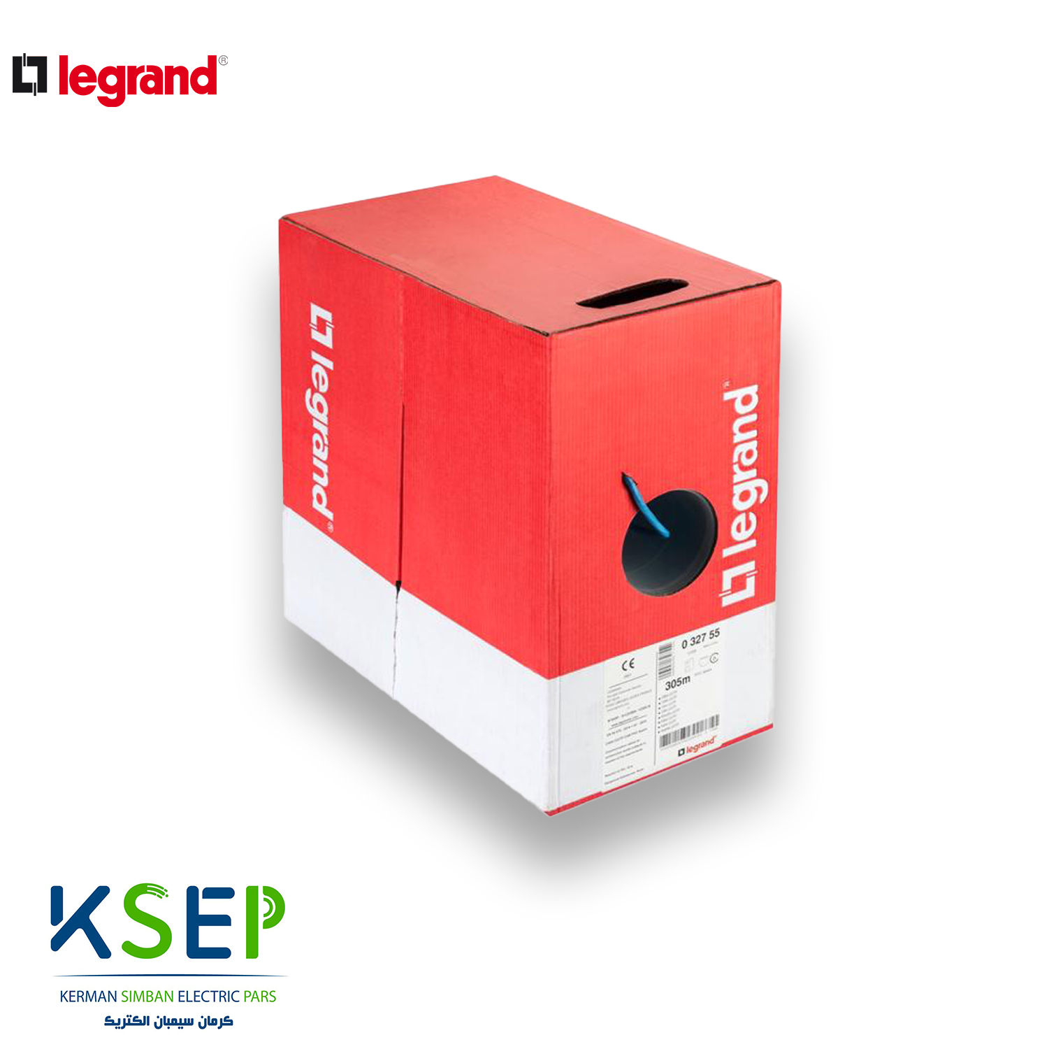 کابل شبکه CAT6 UTP لگراند روکش PVC طول 305 متر